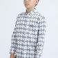 Kid's Cotton Monogram Digital Print White Dress Shirt