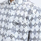 Kid's Cotton Monogram Digital Print White Dress Shirt