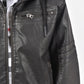Hooded Biker Jacket kids platini detail
