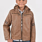 Hooded Biker Jacket kids platini front