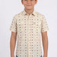 beige kids longhorn icon western shirt platini front