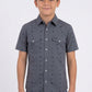 grey kids longhorn icon western shirt platini front