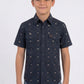black kids longhorn icon western shirt platini front
