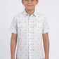 white kids longhorn icon western shirt platini front