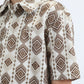 Kids Performance Fabric Modern Fit Stretch Aztec Print Beige Polo