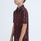 Kids Performance Fabric Modern Fit Stretch Aztec Print Black Polo