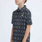 Kids Performance Fabric Modern Fit Stretch Aztec Print Black Polo