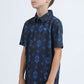 Kids Performance Fabric Modern Fit Stretch Aztec Print Blue Polo