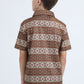 Kids Performance Fabric Modern Fit Stretch Aztec Print Brown Polo