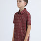 Kids Performance Fabric Modern Fit Stretch Aztec Print Red Polo
