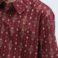 Kids Performance Fabric Modern Fit Stretch Aztec Print Red Polo
