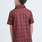 Kids Performance Fabric Modern Fit Stretch Aztec Print Red Polo