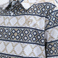 Kids Performance Fabric Modern Fit Stretch Aztec Print White Polo