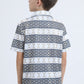 Kids Performance Fabric Modern Fit Stretch Aztec Print White Polo