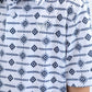 Kids Performance Fabric Modern Fit Stretch Aztec Print White Polo
