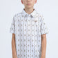 Kids Performance Fabric Modern Fit Stretch Aztec Print White Polo