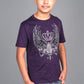 purple feline crest rhinestone kids tee front platini