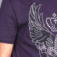 purple feline crest rhinestone kids tee back platini
