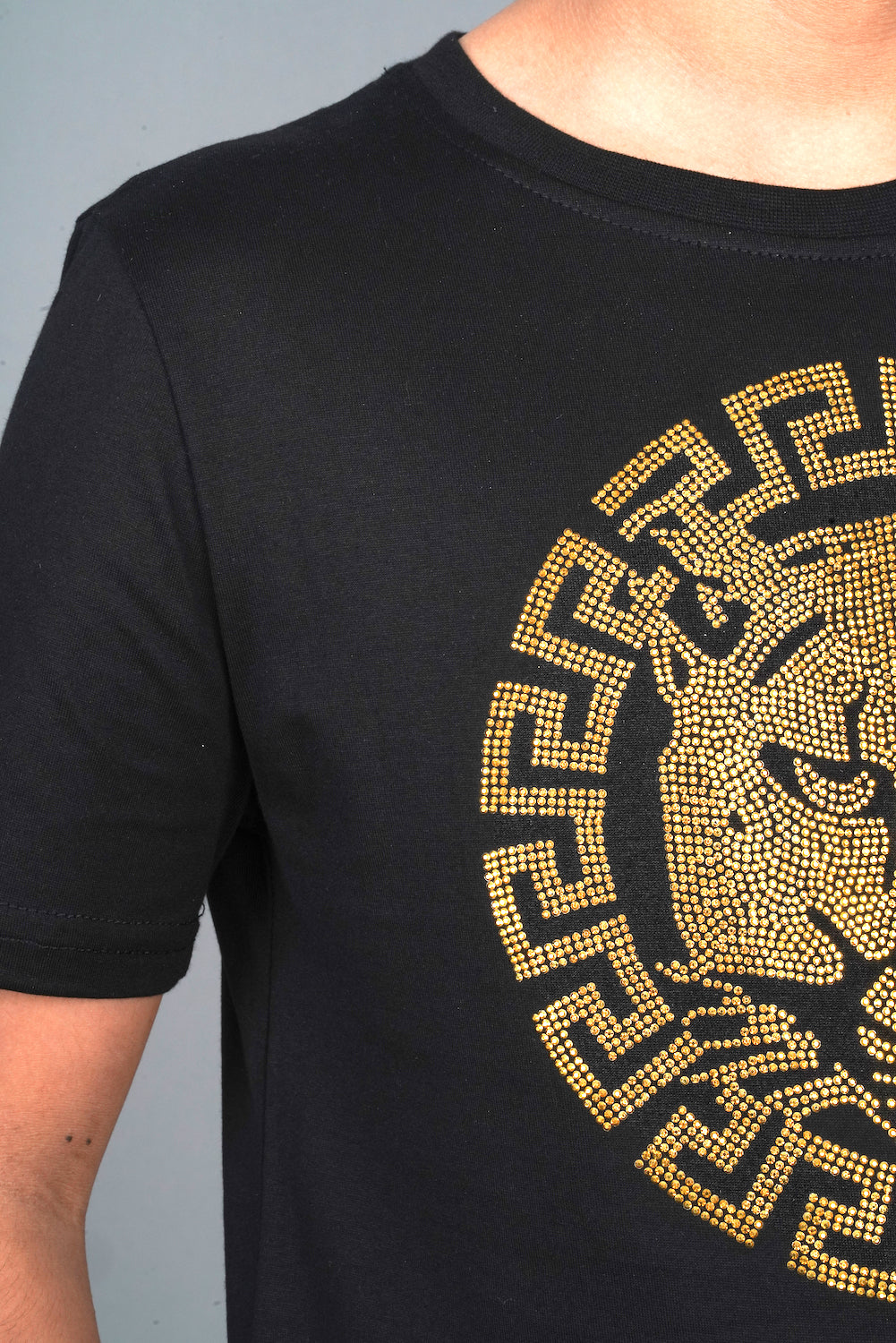 black bold graphic rhinestone kids tee back platini