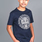 navy bold graphic rhinestone kids tee front platini