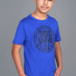 royal blue bold graphic rhinestone kids tee front platini