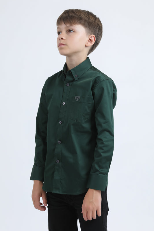 green cattle kids dress shirt platini back