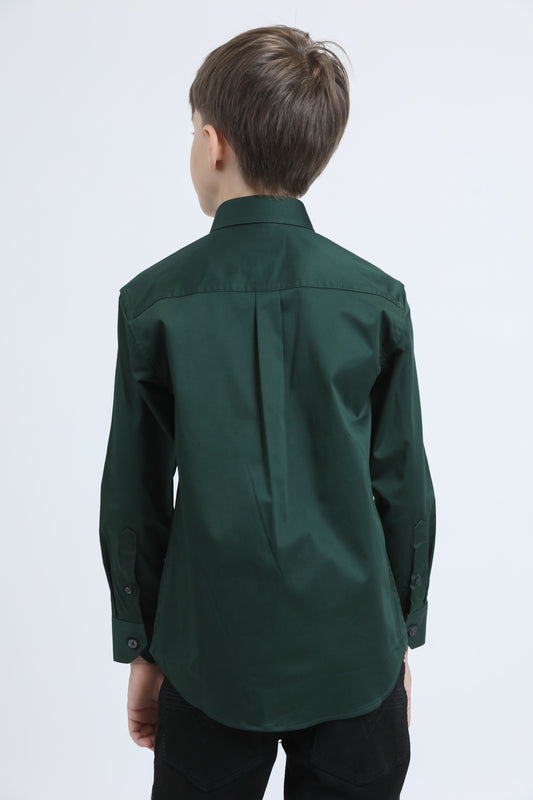 green cattle kids dress shirt platini detail-2