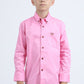 Kid´s Single Pocket Logo Modern Fit Stretch Hot Pink Dress Shirt