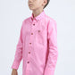 Kid´s Single Pocket Logo Modern Fit Stretch Hot Pink Dress Shirt