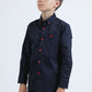 Kid´s Single Pocket Logo Modern Fit Stretch Navy Dress Shirt