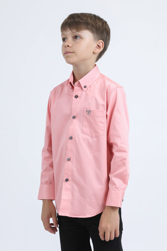 pink cattle kids dress shirt platini back