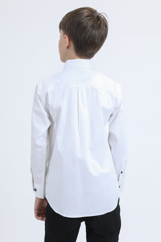 white cattle kids dress shirt platini detail-2