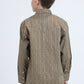 Kid's Western Modern Fit Cotton/Spandex Long Sleeve Beige Shirt with Snaps