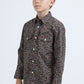 Kid's Western Modern Fit Cotton/Spandex Long Sleeve Black Shirt with Snaps