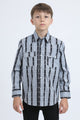 Kid's Western Modern Fit Cotton/Spandex Long Sleeve Black Shirt with Snaps