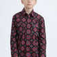 Kid's Western Modern Fit Cotton/Spandex Long Sleeve Black Shirt with Snaps
