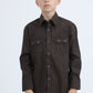 Kid's Western Modern Fit Cotton/Spandex Long Sleeve Black Shirt with Snaps