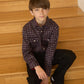 Kid's Western Modern Fit Cotton/Spandex Long Sleeve Black Shirt with Snaps