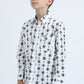 Kid's Western Modern Fit Cotton/Spandex Long Sleeve Blue Shirt with Snaps
