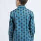 Kid's Western Modern Fit Cotton/Spandex Long Sleeve Blue Shirt with Snaps