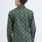 Kid's Western Modern Fit Cotton/Spandex Long Sleeve Green Shirt with Snaps