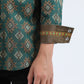 Kid's Western Modern Fit Cotton/Spandex Long Sleeve Green Shirt with Snaps