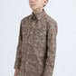 Kid's Western Modern Fit Cotton/Spandex Long Sleeve Khaki Shirt with Snaps