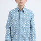 Kid's Western Modern Fit Cotton/Spandex Long Sleeve White Shirt with Snaps