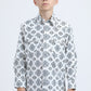 Kid's Western Modern Fit Cotton/Spandex Long Sleeve White Shirt with Snaps