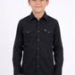 black winslow kids western shirt platini front