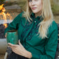 green ladies embroidery western shirt front platini
