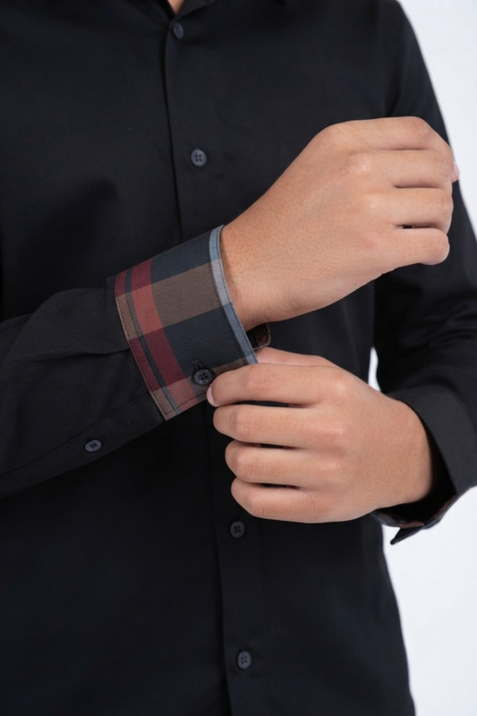 black Locke Block Check Shirt Kids Platini detail