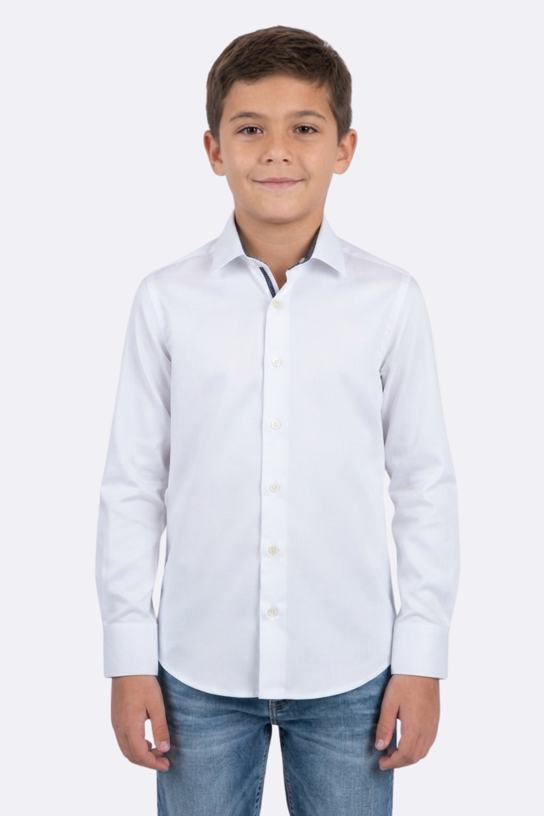 white locke kids block check shirt boys platini front
