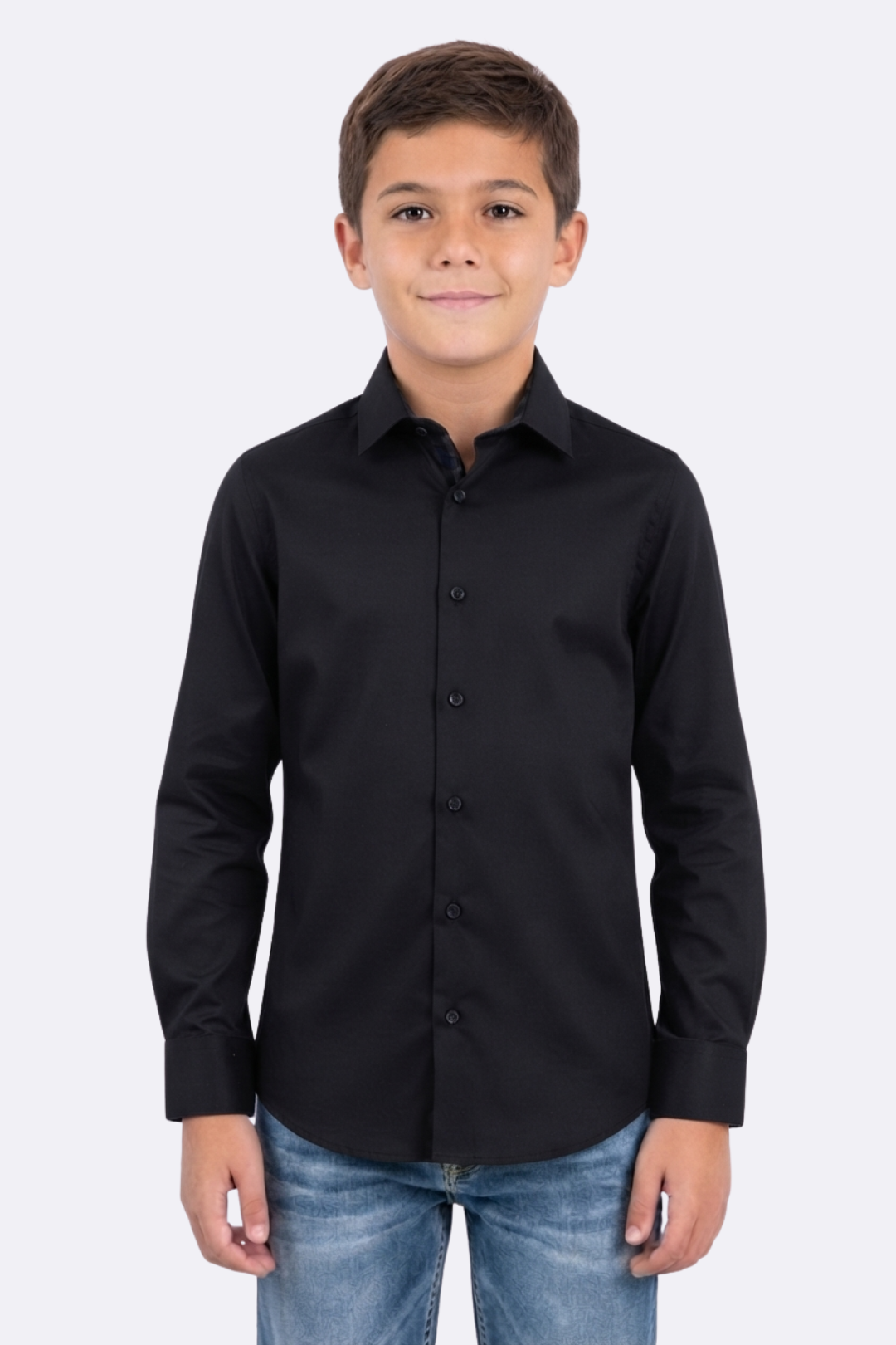 black locke kids plaid cuff shirt boys platini front